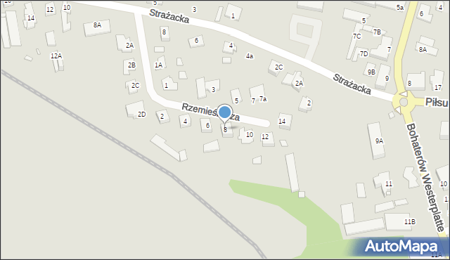 Pasłęk, Rzemieślnicza, 8, mapa Pasłęk