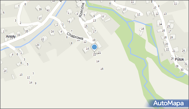 Pewel Ślemieńska, Rzeczna, 12, mapa Pewel Ślemieńska