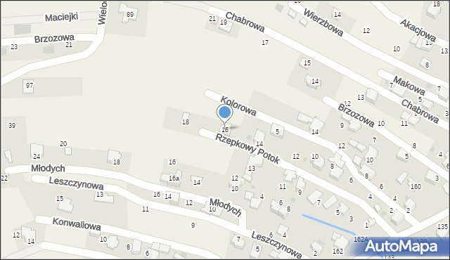 Pietrzykowice, Rzepkowy Potok, 16, mapa Pietrzykowice