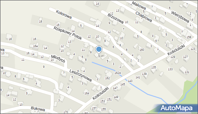 Pietrzykowice, Rzepkowy Potok, 7, mapa Pietrzykowice