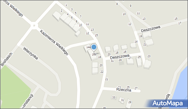 Piła, Rzeczna, 16b, mapa Piły