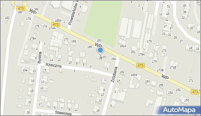 Piotrków Trybunalski, Rzeczna, 2B, mapa Piotrków Trybunalski