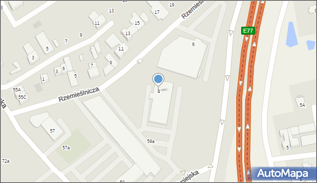 Płońsk, Rzemieślnicza, 4, mapa Płońsk