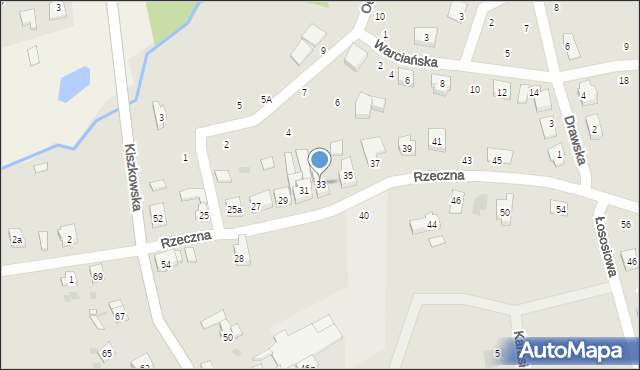 Pobiedziska, Rzeczna, 33, mapa Pobiedziska