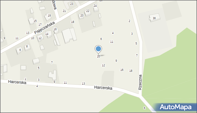 Popów, Rzeczna, 10, mapa Popów