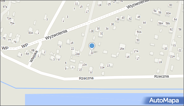 Poręba, Rzeczna, 11, mapa Poręba