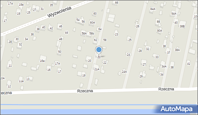 Poręba, Rzeczna, 21, mapa Poręba