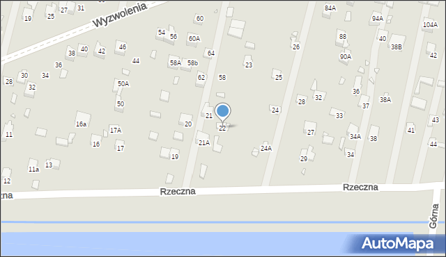 Poręba, Rzeczna, 22, mapa Poręba