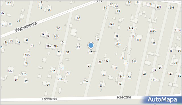 Poręba, Rzeczna, 25, mapa Poręba