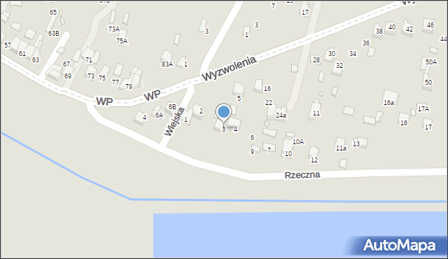 Poręba, Rzeczna, 3, mapa Poręba