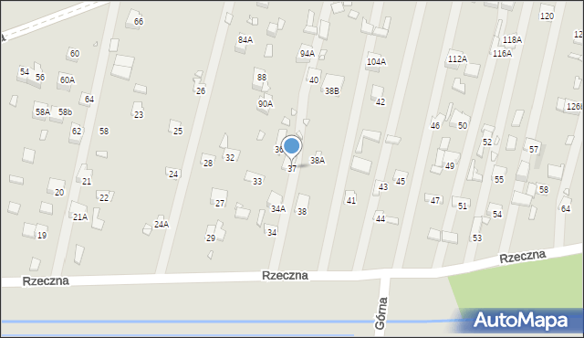 Poręba, Rzeczna, 37, mapa Poręba