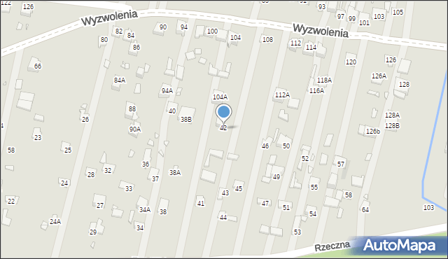 Poręba, Rzeczna, 42, mapa Poręba