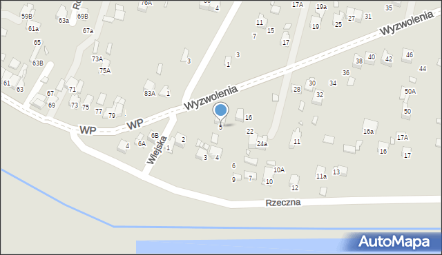 Poręba, Rzeczna, 5, mapa Poręba