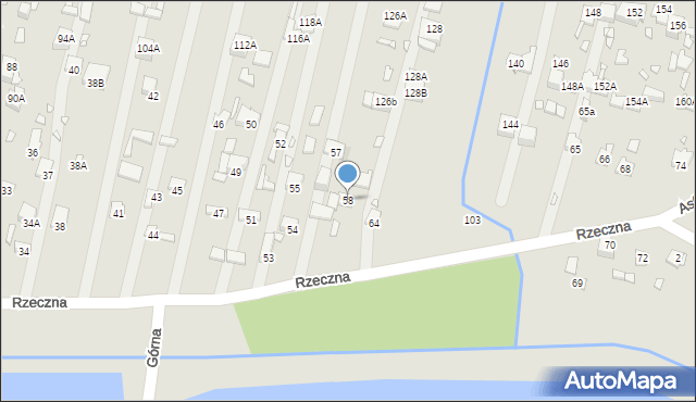 Poręba, Rzeczna, 58, mapa Poręba