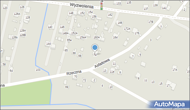 Poręba, Rzeczna, 74, mapa Poręba