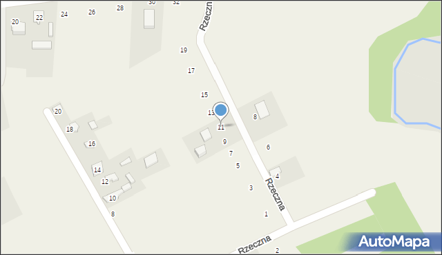 Postęp, Rzeczna, 11, mapa Postęp