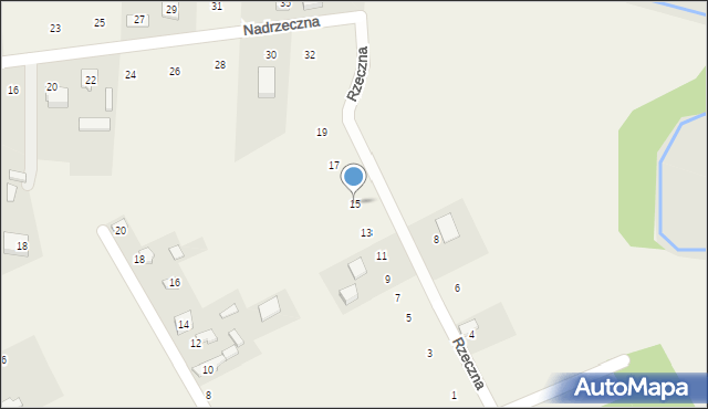 Postęp, Rzeczna, 15, mapa Postęp