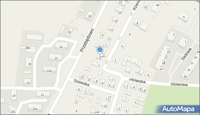 Przebędowo, Rzemieślnicza, 3, mapa Przebędowo