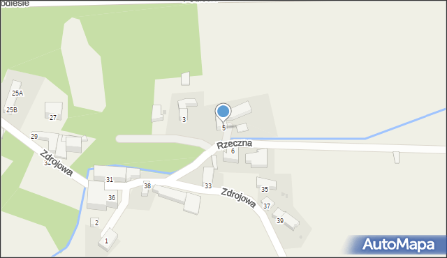 Przerzeczyn-Zdrój, Rzeczna, 5, mapa Przerzeczyn-Zdrój