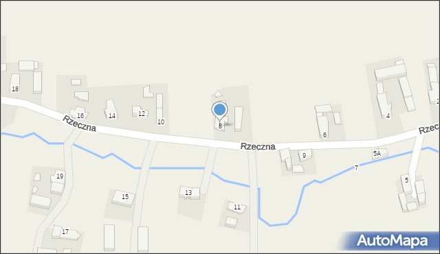 Przybymierz, Rzeczna, 8, mapa Przybymierz