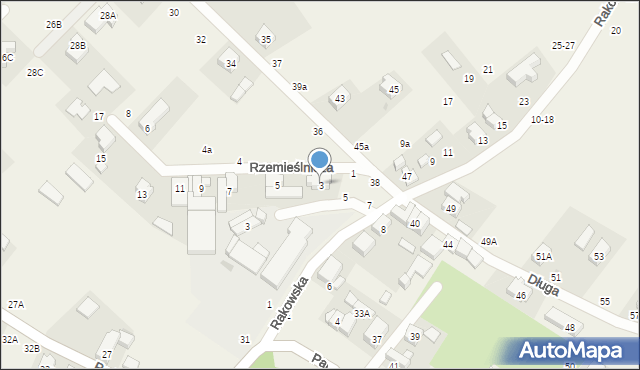 Psary, Rzemieślnicza, 3, mapa Psary