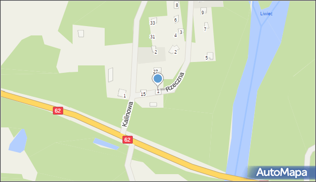 Puste Łąki, Rzeczna, 1, mapa Puste Łąki