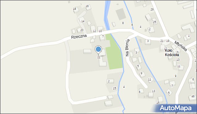 Raciborowice, Rzeczna, 11, mapa Raciborowice