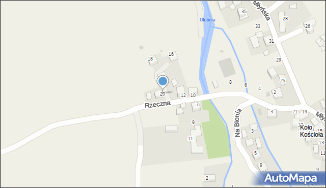 Raciborowice, Rzeczna, 20, mapa Raciborowice