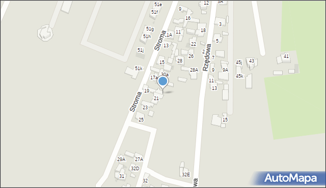 Radom, Rzędowa, 30b, mapa Radomia