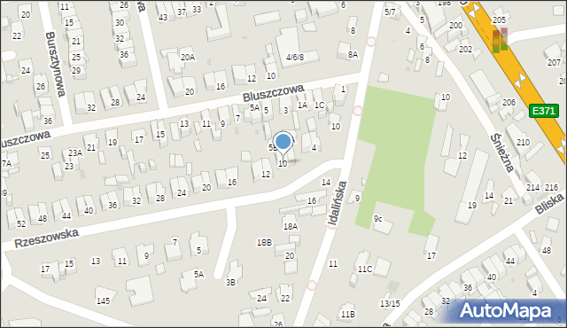 Radom, Rzeszowska, 10, mapa Radomia