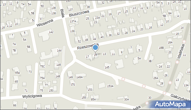 Radom, Rzeszowska, 15, mapa Radomia