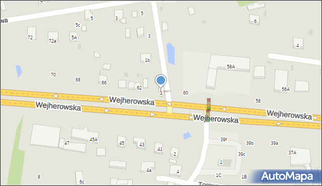 Reda, Rzeczna, 1, mapa Reda