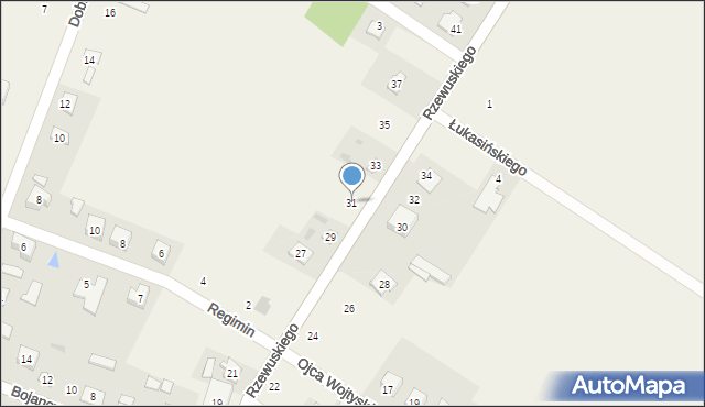 Regimin, Rzewuskiego Adama, 31, mapa Regimin
