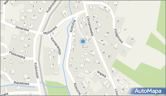 Regulice, Rzeczna, 7, mapa Regulice