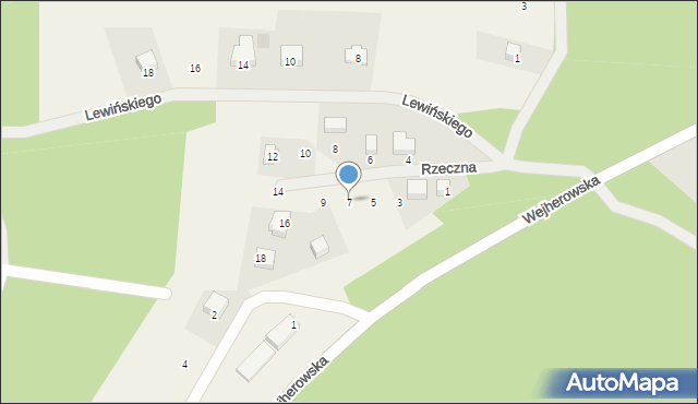 Robakowo, Rzeczna, 7, mapa Robakowo