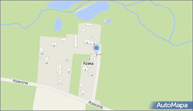 Rogów, Rzeczna, 3, mapa Rogów