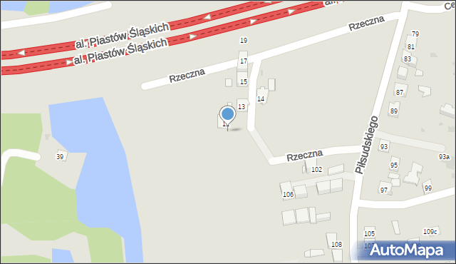 Ruda Śląska, Rzeczna, 13a, mapa Rudy Śląskiej