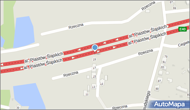 Ruda Śląska, Rzeczna, 21, mapa Rudy Śląskiej