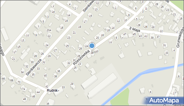 Rudnik nad Sanem, Rzeszowska, 19, mapa Rudnik nad Sanem