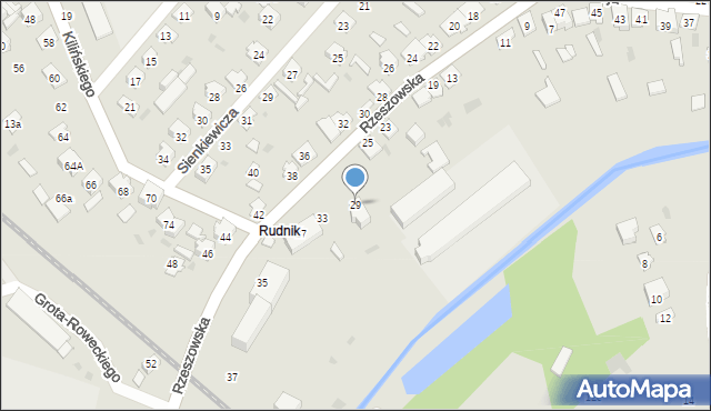Rudnik nad Sanem, Rzeszowska, 29, mapa Rudnik nad Sanem