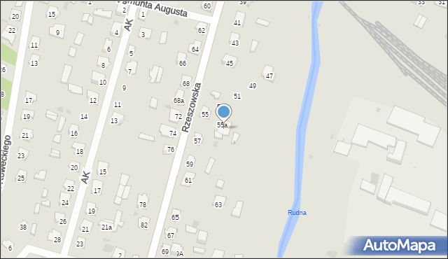 Rudnik nad Sanem, Rzeszowska, 57A, mapa Rudnik nad Sanem