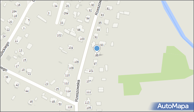 Rudnik nad Sanem, Rzeszowska, 95, mapa Rudnik nad Sanem