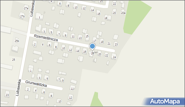 Rybno, Rzemieślnicza, 18, mapa Rybno