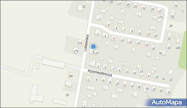 Rybno, Rzemieślnicza, 1a, mapa Rybno