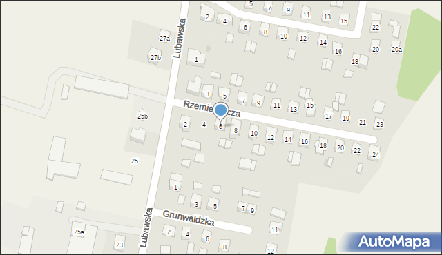 Rybno, Rzemieślnicza, 6, mapa Rybno