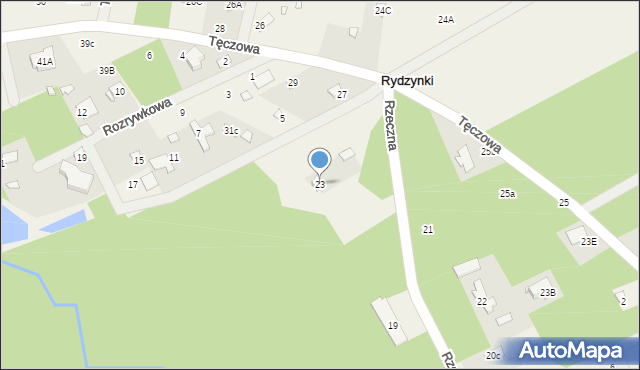 Rydzynki, Rzeczna, 23, mapa Rydzynki