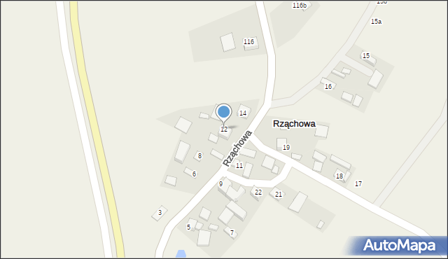 Rząchowa, Rząchowa, 12, mapa Rząchowa