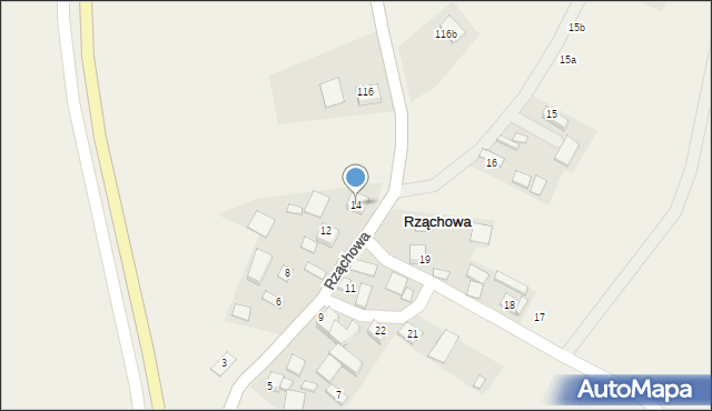 Rząchowa, Rząchowa, 14, mapa Rząchowa