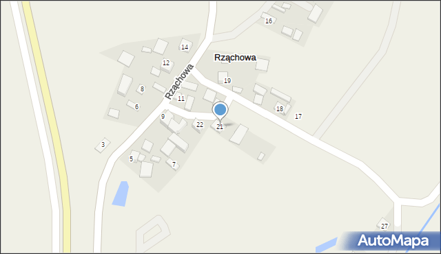 Rząchowa, Rząchowa, 21, mapa Rząchowa