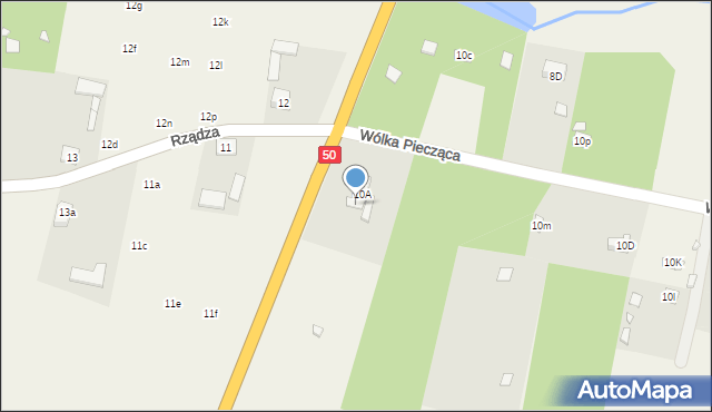 Rządza, Rządza, 10aa, mapa Rządza
